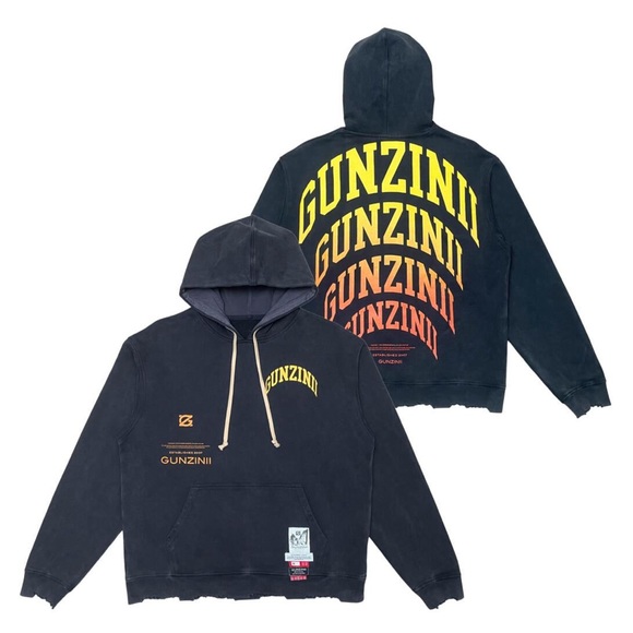GUNZINII PULLOVER DISTROIED HOODIE - Picture 1 of 1
